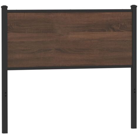 Cabecero de madera de ingeniería y acero marrón roble 100 cm vidaXL