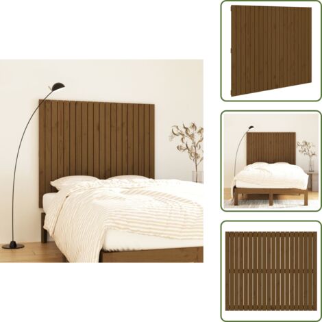 Cabecero de madera - vidaXL Cabecero cama pared madera maciza pino marrón 127,5x3x110cm - Cabecero de pino