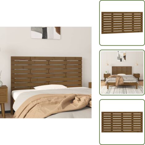 Cabecero de madera - vidaXL Cabecero cama pared madera maciza pino marrón miel 146x3x63 cm -