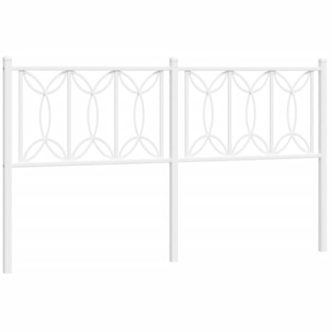Cabecero de metal blanco 160 cm vidaXL