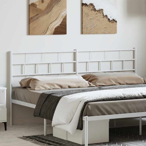 Cabecero de metal blanco 180 cm vidaXL
