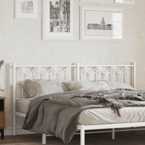 Cabecero de metal blanco 180 cm vidaXL