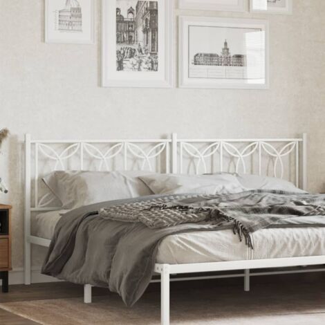 Cabecero de metal blanco 200 cm vidaXL