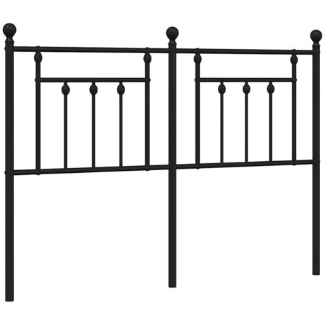 Cabecero de metal negro 135 cm vidaXL
