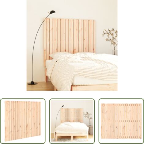 Cabecero de pared -  Cabecero de cama de pared madera maciza de pino 127,5x3x110 cm