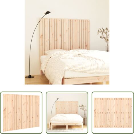 Cabecero de pared -  Cabecero de cama de pared madera maciza de pino 140x3x110 cm