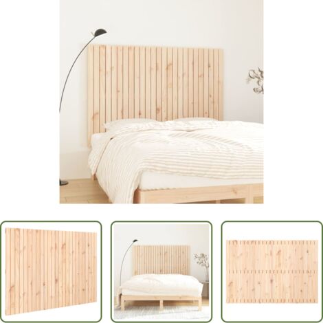 Cabecero de pared -  Cabecero de cama de pared madera maciza de pino 159,5x3x110 cm
