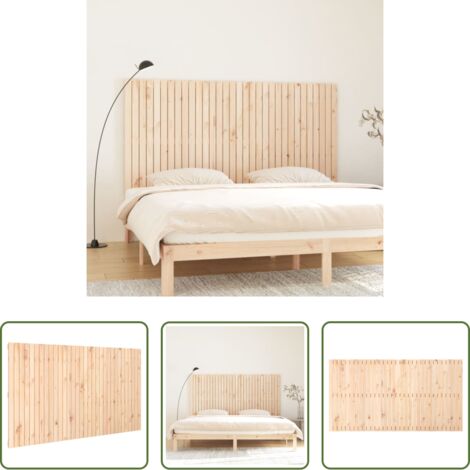Cabecero de pared -  Cabecero de cama de pared madera maciza de pino 204x3x110 cm