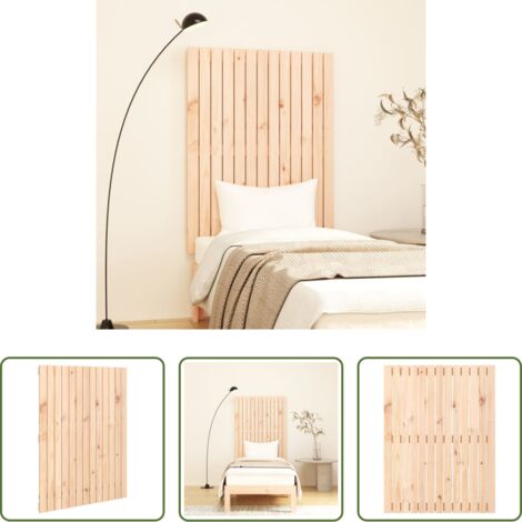 Cabecero de pared -  Cabecero de cama de pared madera maciza de pino 82,5x3x110 cm