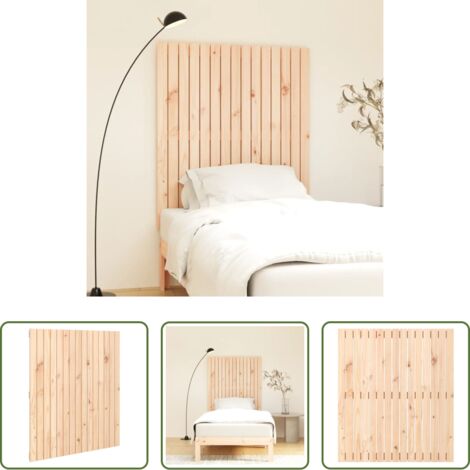 Cabecero de pared -  Cabecero de cama de pared madera maciza de pino 95,5x3x110 cm