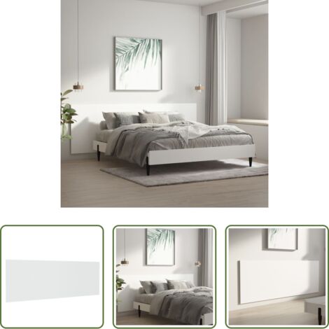 Cabecero de pared -  Cabecero de cama pared madera contrachapada blanco 240x1,5x80cm