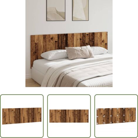 Cabecero de pared -  Cabecero de pared madera ingeniería envejecida 240x1,5x80 cm