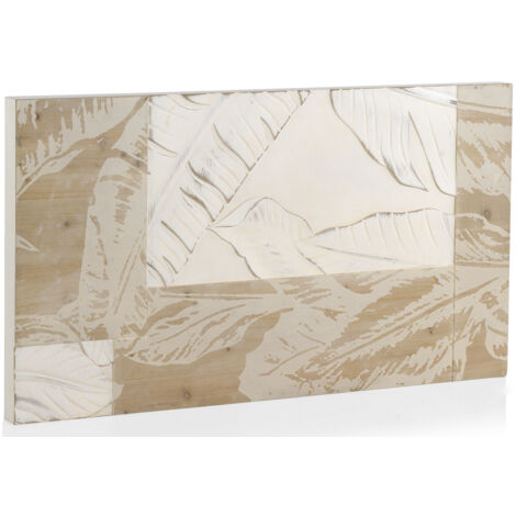 Cabecero De Pared De Madera Blanco 110X60 Cm