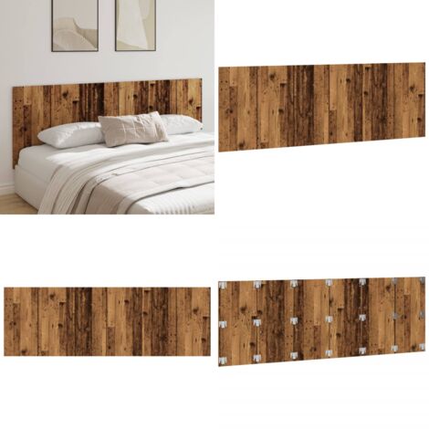 Cabecero de pared madera ingeniería envejecida 240x1,5x80 cm - Cabecero de pared - Madera de ingeniería