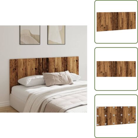 Cabecero de pared - vidaXL Cabecero de cama madera de ingeniería envejecida 200x1,5x80 cm - Diseño elegante