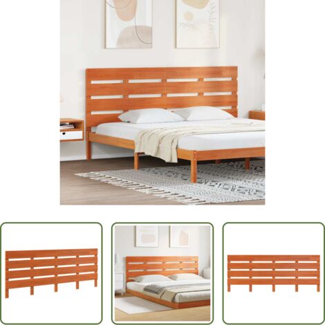Cabecero de pino -  Cabecero Marrón cera 200,5 x 3 x 80 cm Madera de pino macizo