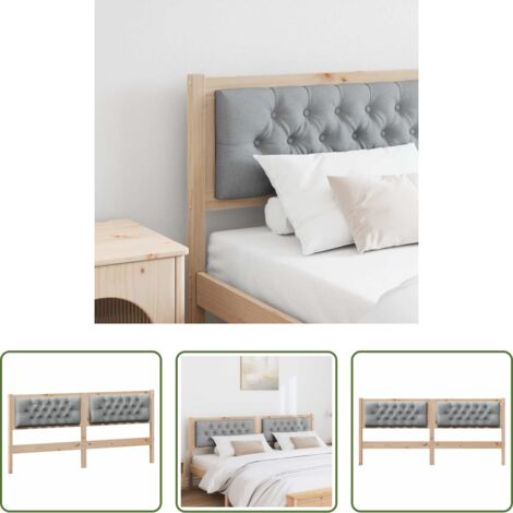 Cabecero de pino -  Cabecero Otro Marrón y gris claro 160 cm Madera maciza de pino