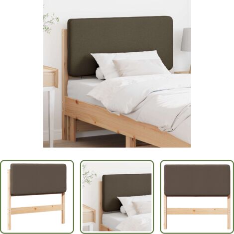 Cabecero de pino -  Cabecero tapizado Marrón y topo 80 cm Madera de pino macizo