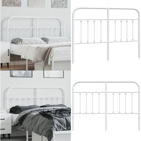 Cabecero de repuesto de metal blanco 140 cm - Cabecero de metal - Cabecero blanco