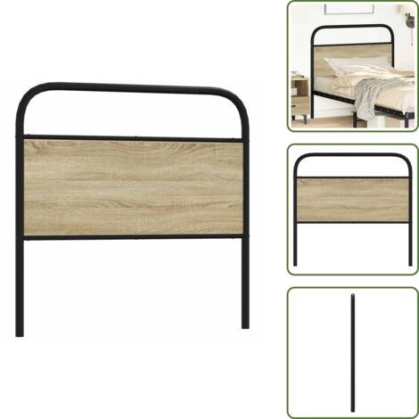 Cabecero de roble - vidaXL Cabecero de repuesto de acero y madera de ingeniería roble Sonoma 90 cm - Cabecero de cama con metal