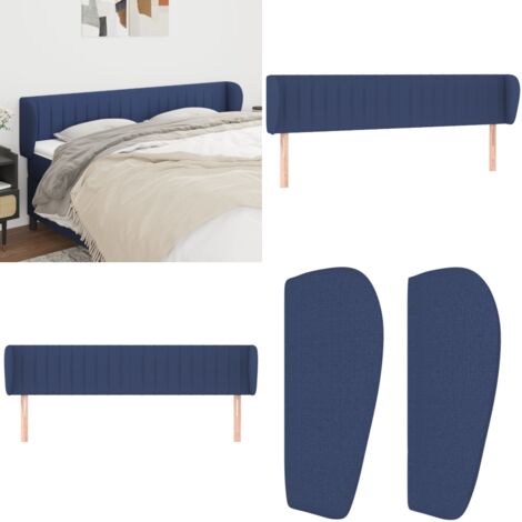 Cabecero de tela azul 163x23x78/88 cm - Cabecero azul - Cabecero de tela