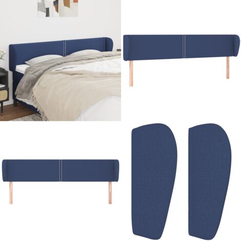 Cabecero de tela azul 183x23x78/88 cm - Cabecero azul - Cabecero con orejas