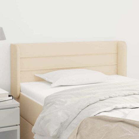 Cabecero de tela color crema 83x16x78/88 cm