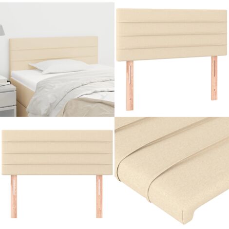 Cabecero de tela color crema 90x5x78/88 cm - Cabecero de cama crema - Cabecero de cama ajustable