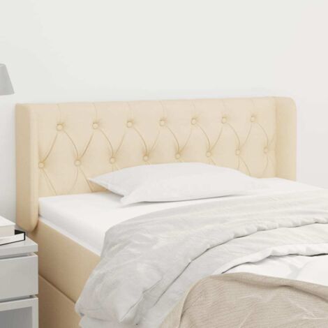 Cabecero de tela color crema 93x16x78/88 cm vidaXL
