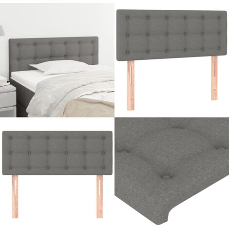 Cabecero de tela gris oscuro 100x5x78/88 cm - Cabecero de cama ajustable - Cabecero de cama de tela