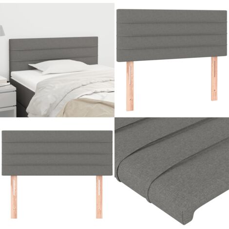 Cabecero de tela gris oscuro 100x5x78/88 cm - Cabecero de cama ajustable - Cabecero de cama de tela