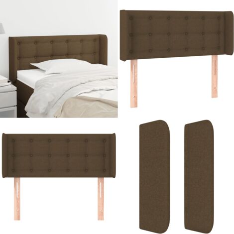 Cabecero de tela gris oscuro 103x16x78/88 cm - Cabecero de cama gris - Cabecero de cama madera
