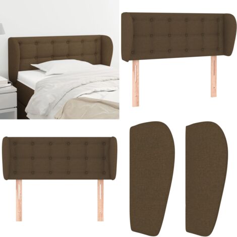 Cabecero de tela gris oscuro 103x23x78/88 cm - Cabecero de cama gris - Cabecero de cama con orejas