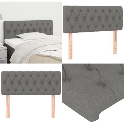 Cabecero de tela gris oscuro 90x7x78/88 cm - Cabecero de cama ajustable - Cabecero de cama de tela