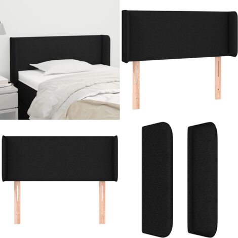 Cabecero de tela negro 103x16x78/88 cm - Cabecero negro - Cabecero de tela