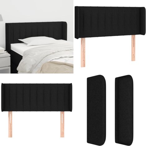 Cabecero de tela negro 103x16x78/88 cm - Cabecero negro - Cabecero de tela