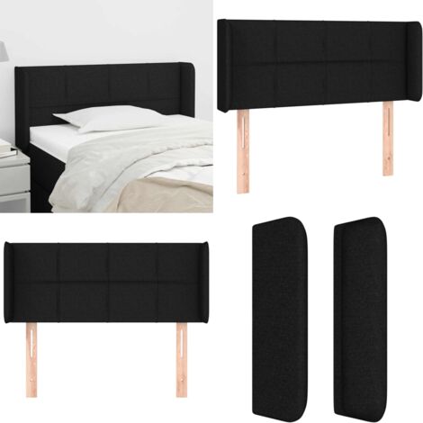 Cabecero de tela negro 83x16x78/88 cm - Cabecero negro - Cabecero de tela
