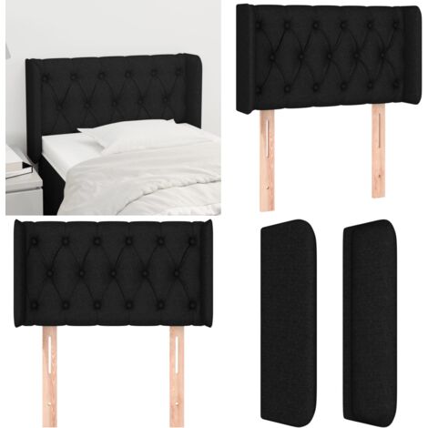 Cabecero de tela negro 83x16x78/88 cm - Cabecero negro - Cabecero de tela