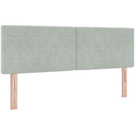 Cabecero de Terciopelo Argyle Gris Claro 160 cm Terciopelo