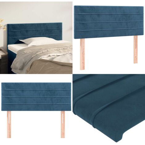 Cabecero de terciopelo azul 100x5x78/88 cm - Terciopelo azul - Cabecero ajustable