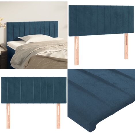 Cabecero de terciopelo azul 100x5x78/88 cm - Terciopelo azul - Cabecero ajustable