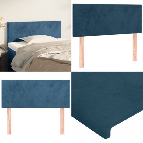 Cabecero de terciopelo azul 100x5x78/88 cm - Terciopelo azul - Cabecero ajustable