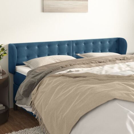 Cabecero de terciopelo azul oscuro 183x23x78/88 cm vidaXL