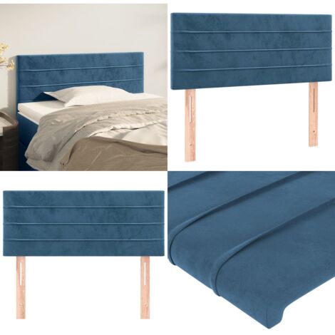 Cabecero de terciopelo azul oscuro 80x5x78/88 cm - Terciopelo azul oscuro - Cabecero ajustable