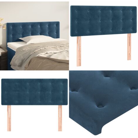 Cabecero de terciopelo azul oscuro 80x5x78/88 cm - Terciopelo azul oscuro - Cabecero ajustable