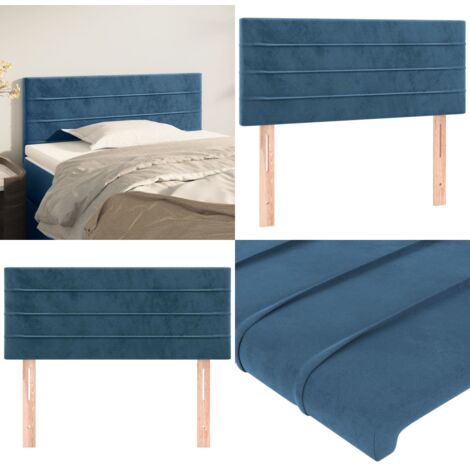 Cabecero de terciopelo azul oscuro 90x5x78/88 cm - Terciopelo azul oscuro - Cabecero ajustable
