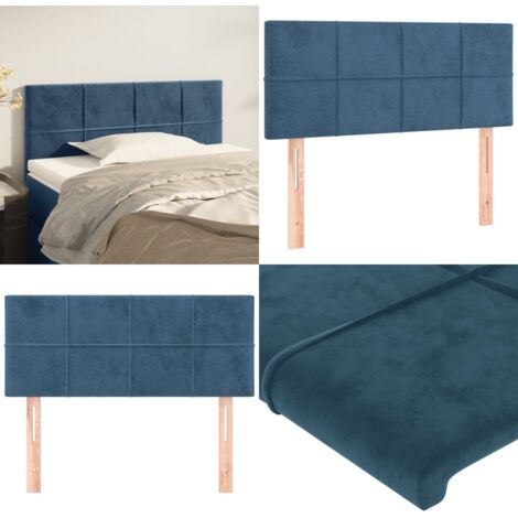 Cabecero de terciopelo azul oscuro 90x5x78/88 cm - Terciopelo azul oscuro - Cabecero ajustable