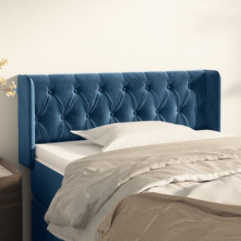 Cabecero de terciopelo azul oscuro 93x16x78/88 cm vidaXL