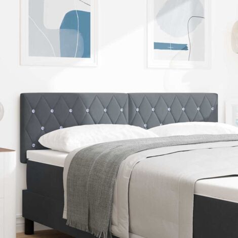 Cabecero de Terciopelo Gris oscuro 160 cm Terciopelo vidaXL