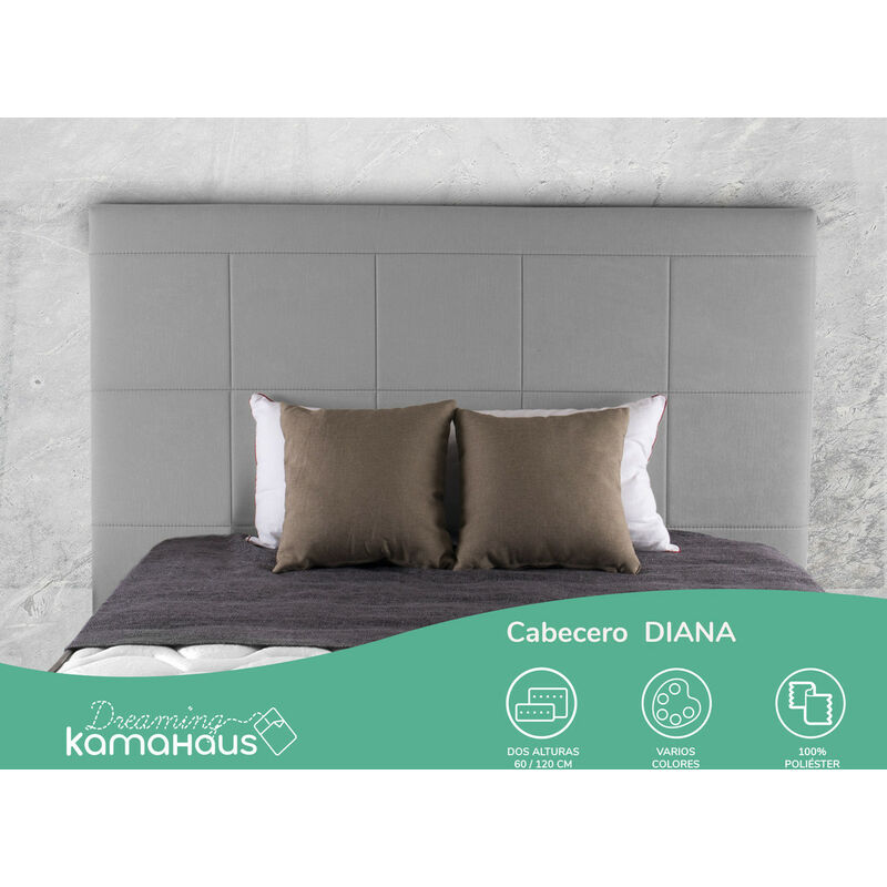 

Cabecero Diana | Tapizado Tejido Nido | Antimanchas | Para camas de 105 cm | 115 x 60 cm | Para camas de 105 cm | Color Nido 2/Gris